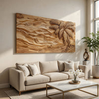 Palm and Dune Diptych, Two-Panel Carved Wood Wall Art, view 8 — view 8