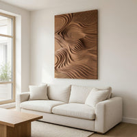 Layered Ridge Lines in Oak, a Carved Wall Panel, view 8 — view 8