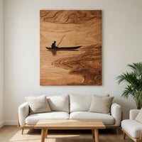 Lone Angler Wall Art for a Quiet Reading Corner, view 8 — view 8