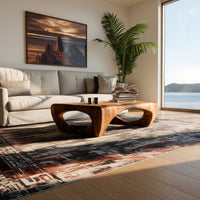 Oval Cutout Coffee Table Carved from One Wood Volume, view 8