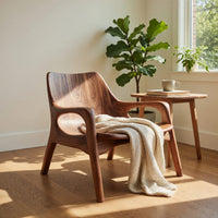 Solid Wood Chair Mid Century Porch Entryway, view 8