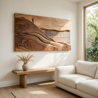 Chisel-Cut Ridgeline Wall Relief, Walnut and Sapwood, view 8 — view 8