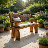 Solid Wood Outdoor Garden Bench Solid Entryway Minimalist Home, view 8