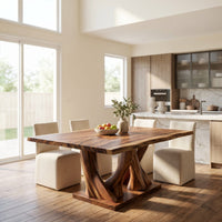 Modern Live Edge Kitchen Table For Garden Villa, view 8
