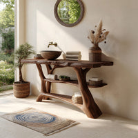 Solid Wood Live Edge Vanity Farmhouse Bathroom Solid Rustic Bathroom, view 8