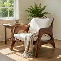 Solid Wood Chair Natural Home Balcony, view 8