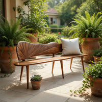Solid Wood Outdoor Garden Bench Rustic Entryway Hallway Foyer, view 8