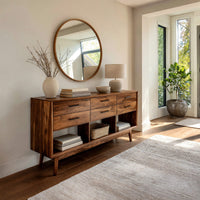 Console Table on Splayed Tapered Legs, Solid Walnut, view 8