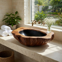 Solid Wood Sink Vanity Mid Century Wall Mounted Bathroom Unique Bathroom, view 8