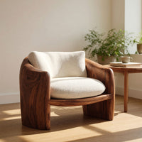 Solid Wood Chair Lounge Sculptural Form Living Room, view 8
