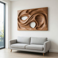 Looping Ovals and Pods in a Framed Wood Wall Relief, view 8 — view 8