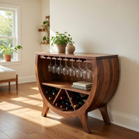Solid Wood Bar Cabinet Wine With Bottle Storage Home, view 8