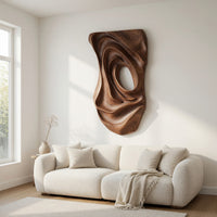 Nested Ovals in a Carved Walnut Wall Sculpture, view 8 — view 8