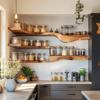 Solid Wood Spice Rack Farmhouse Organizer Entryway Storage, view 8