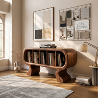 Solid Wood Record Player Stand Curved Luxury Suite, view 8