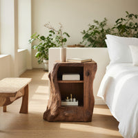 Solid Wood Nightstand Handcrafted Side Cabinet Bedroom, view 8