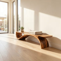 Architectural Bench Sculpted For Modern Hallway Decor, view 8