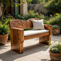 Solid Wood Outdoor Garden Bench Solid Entryway Natural Style Home, view 8