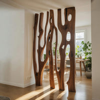 Solid Wood Room Divider Sculptural Piece Entryway Living Open Space, view 8