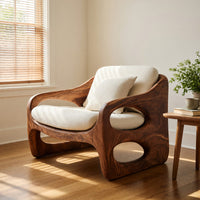 Solid Wood Chair Accent With Rounded Frame Living Room, view 8