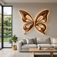 Two Walnut Halves, One Butterfly Wall Sculpture, view 8 — view 8