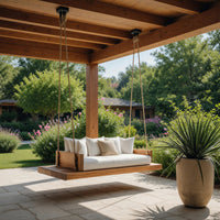 Solid Wood Porch Swing Hanging Ceiling Living Room Studio, view 8