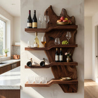 Solid Wood Wine Rack Minimalist Kitchen Wall, view 8