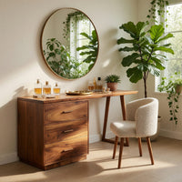 Solid Wood Dressing Table Makeup Vanity Desk Studio Apartment Beauty Space, view 8