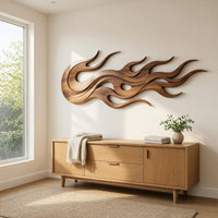 Driftfire Layered Wall Relief in Solid Walnut, view 8 — view 8
