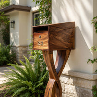 Solid Wood Mailbox Post Solid Sculpture Garden Yard Decoration, view 8