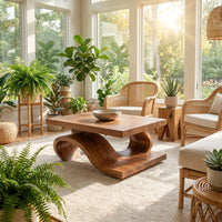 Organic Wood Coffee Table For Modern Lounge, view 8