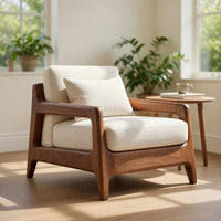 Solid Wood Chair Lounge With Wide Seat Living Room, view 8