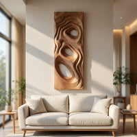 Slim Carved Wall Sculpture for a Narrow Entryway, view 8 — view 8