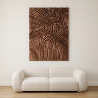 Chisel-Cut Contour Lines, Dark Walnut Relief Panel, view 8 — view 8