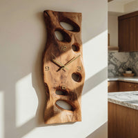 Solid Wood Clock Carved Wall Living Room, view 8