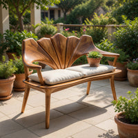 Solid Wood Outdoor Garden Bench Solid Live Edge Entryway Living Area, view 8