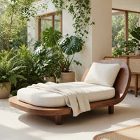 Solid Wood Day Bed Handcrafted Daybed Patio Furniture Outdoor, view 8