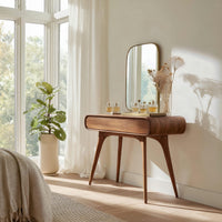 Solid Wood Dressing Table Sithttmv016vntna Mid Century Vanity With Drawers Bedroom, view 8
