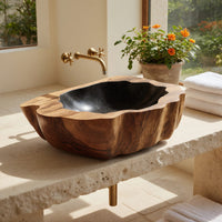 Solid Wood Sink Vanity Handcrafted Wall Mounted Bathroom Custom Bathroom, view 8
