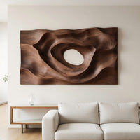 Hand Carved Dune Ridge Walnut Wall Art Relief Panel, view 8 — view 8