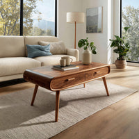 Ridgeline Hardwood Coffee Table With Two Drawers, view 8