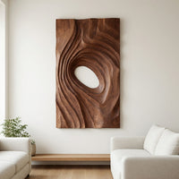 Deep-Relief Spiral Wall Panel in Walnut, Made to Order, view 8 — view 8