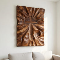 Carved Cross Wall Art for a Quiet Prayer Corner, view 8 — view 8
