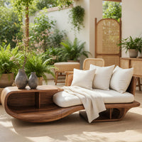 Solid Wood Day Bed Rustic Solid Garden Daybed Entryway Furniture Styling, view 8