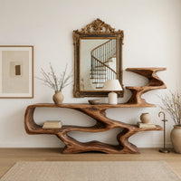 Riverform Console Table, Shaped from One Hardwood Slab, view 8