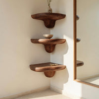 Solid Wood Mushroom Shelf Farmhouse Handcrafted Entryway, view 8