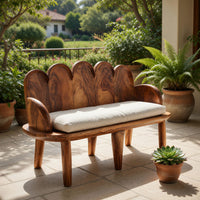 Solid Wood Outdoor Garden Bench Natural Live Edge Entryway Home Entry, view 8