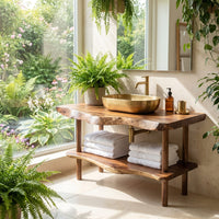 Solid Wood Bathroom Vanity Rustic Functional, view 8