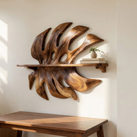 Solid Wood Wall Mounted Shelf Mid Century Kitchen Pantry Storage, view 8