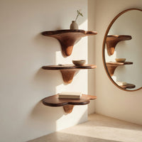 Solid Wood Mushroom Shelf Farmhouse Solid Living Room, view 8